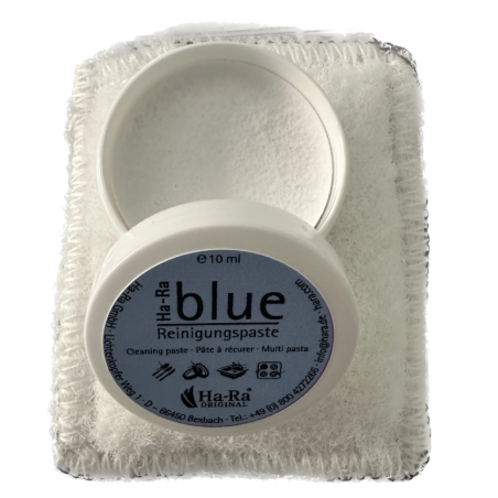 Ha-Ra PROBE blue Reinigungspaste (kalk- und fettlösend) 12 ml und Tuch blau Paste Putzstein HaRa